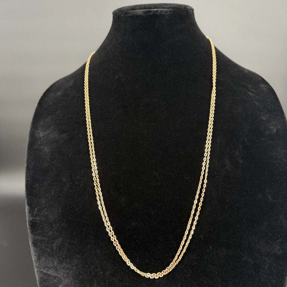 Vintage Gold Tone Multi Strand Layered Statement Chain Necklace